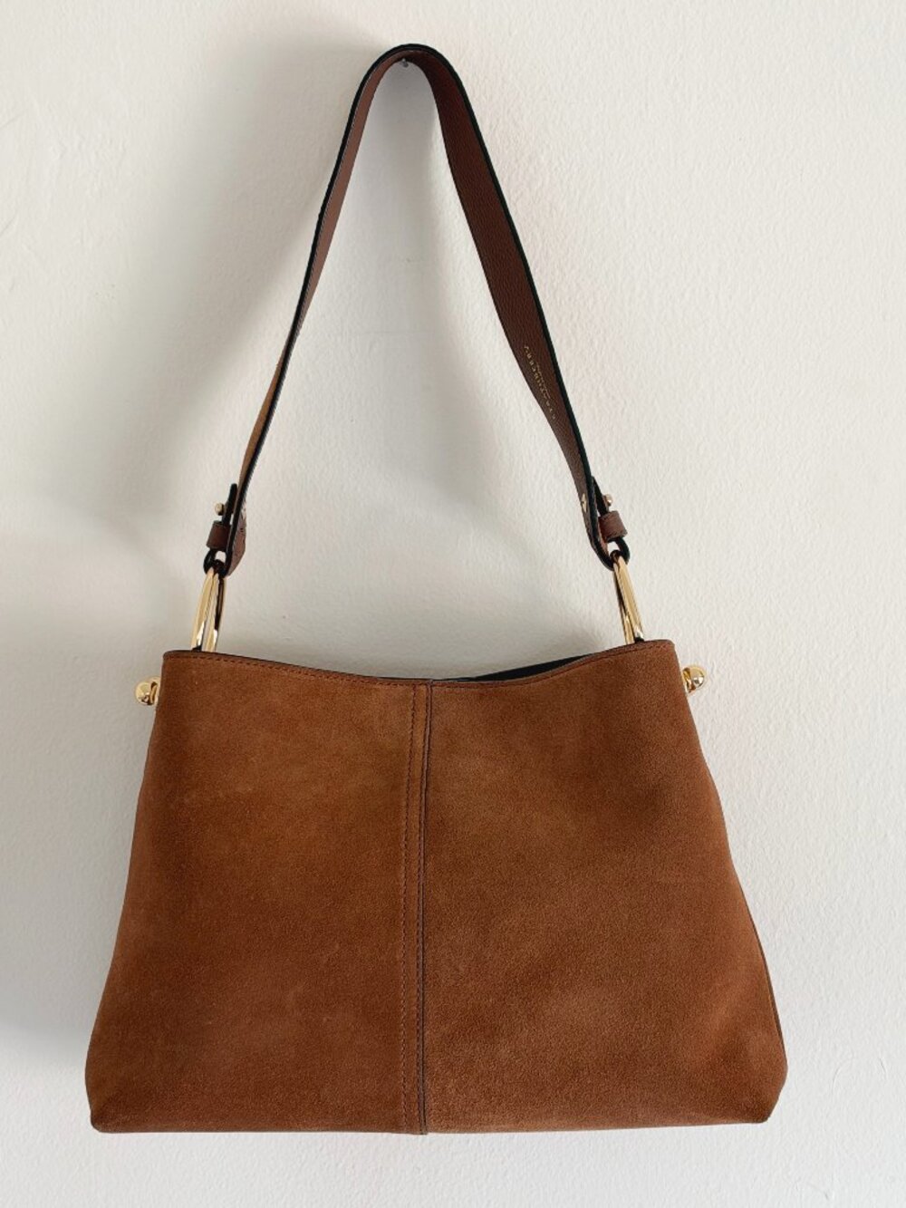 Strathberry Brown Lana Hobo Purse in Suede Tan